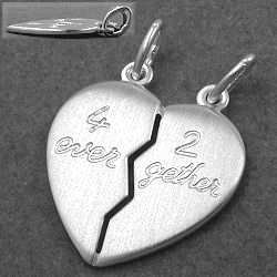 Preisvergleich Produktbild Freundschaftsanhänger Herz 4ever-2gether Silber 925