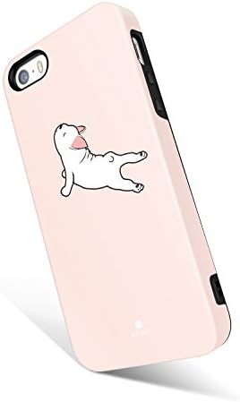 iPhone 5 / 5s /SE case for girls, Akna Charming Series High Impact Flexible Silicon Cover for iPhone5/5s/SE [Lazy Dog](653-U.K)