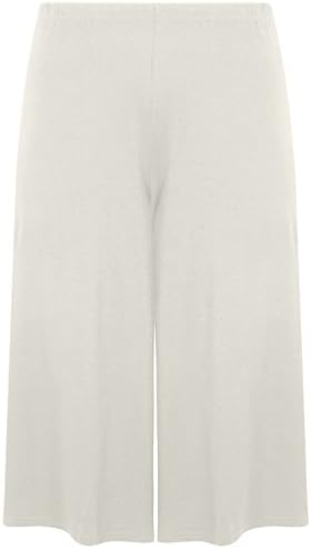 MISS n MAM New Ladies Women Pull On Soft Jersey Culottes Standard &amp; Plus Sizes 14-26 (20, Cream)