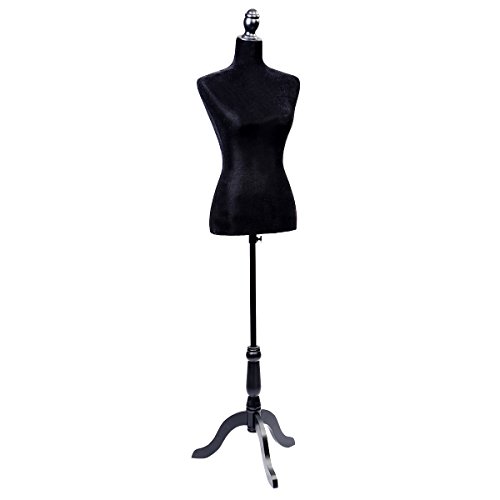 Damenbüste Schneiderpuppe Büste Torso Schaufensterpuppe Büste Mannequin Torso Angezogen Gr. 36/38 (Schwarz) - 3
