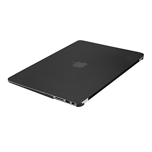 kwmobile 3in1 Set: Crystal Hülle für Apple MacBook Air 13″ (Modelle ab Mitte 2011) Hard Case – transparente 2-teilige Schutzhülle Cover Tasche in Schwarz + 12er Staubschutz-Set + Keyboard Skin Tastaturschutz - 3