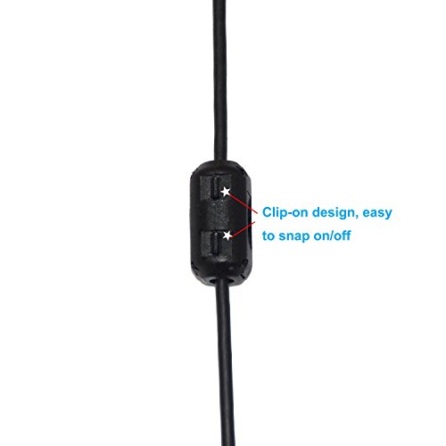 AsiaLONG 10 Stück 5 mm Durchmesser Schwarz RFI Ferritkernfilter zum EMI Clip On Rauschunterdruecker-Kabel Ferritkern Filter (zur Geräuschunterdrückung, zum Aufstecken, aufsteckbar) - 6