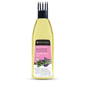 Soulflower Rosemary Lavender Oil for Healthy Hair, Scalp Nourishment, Hair Growth - 100% Pure & Natural Undiluted Cold pressed Oil, 120ml