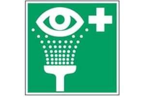 KÖNIG Panneau Équipement de rinçage des yeux | PVC 148x148mm | DIN EN ISO 7010 E011 | Plaque Lave-œil | Panneau Douche Oculaire | Indication de premiers secours | Dreifke®