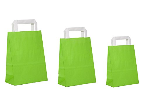 50 Papiertragetaschen in Braun | Papiertaschen Henkeltaschen Tragetaschen Tüten Papiertüten recycelbar (46 x 17 x 47 cm) - 5