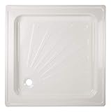 Farbe: Weiß Stahl-Brausewanne I Duschwanne I Duschtasse I Wanne I Dusche I Flach I Weiß I 80x80x7 cm