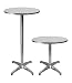 Produktbild Bistrotisch aus Aluminium, rund, Bar-Tisch mit 2 verstellbaren Höhen, 61 cm hoher Tisch