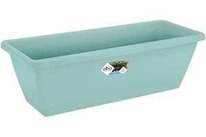 Elho Barcelona Balconnière 40 - Planteur pour Balcon & Extérieur - Plastique 100% recyclé - Ø 39.5 x H 16.0 cm - Vert/Menthe