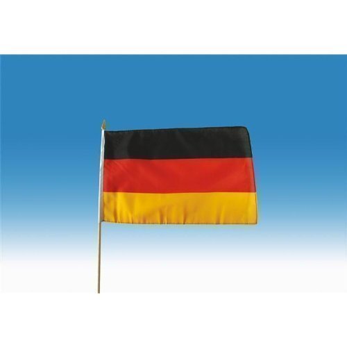 Preisvergleich Produktbild Deutschlandfahne mit Holzstiel 30x45 cm