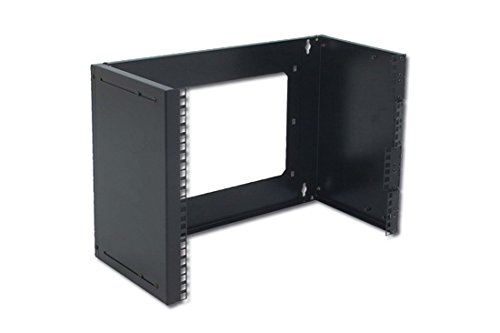 DIGITUS Professional 8HE Wandbefestigungs Patch Halter, unmontiert, Flachpaket, Schwarz