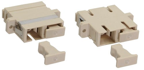 InLine LWL Kupplung - Duplex SC/SC - multimode - beige - Metallhülse - zum Einbau, 89992