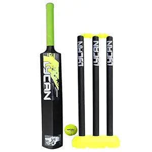 Lycan Kids Cricket Bat, Wicket, Ball (Kit Size 3, Age 6-10 Year Old Kids)