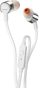 (Renewed) JBL T210 Pure Bass in-Ear Headphones with Mic (White)