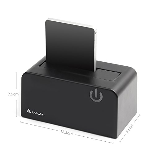 Salcar USB 3.0 externe Festplatten-Dockingstation für 2,5 / 3,5 Zoll SSD HDD SATA I/II/III inklusive USB3.0 Kabel mit 12V 2,5A Netzteil (SATA3 UASP Support) - 3