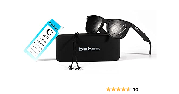 OCCHIALI FORATI STENOPEICI BATES VISION BLACK BENESSERE, RIEDUCAZIONE E  MIGLIORAMENTO VISTA GINNASTICA NATURALE OCCHI : Amazon.it: Salute e cura  della persona