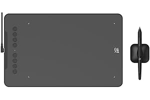 XP-PEN XPPen Deco 01V3 Tableta Gráfica Dibujo Digital de 10x6 Pulgadas, Tableta para Dibujar con Lápiz 16384 Niveles, Inclinación de 60 °, Ideal para Aprendizaje y Trabajo.