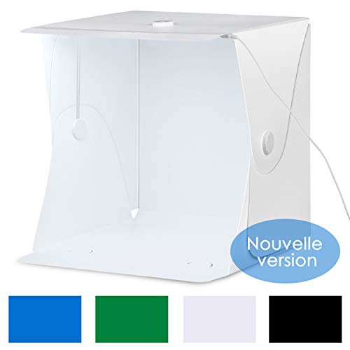 Amzdeal Photo Studio 40 * 40 * 40cm Boîte de Lumière, Tente de Shooting Pliable Fixée par Bouton Amzdeal Photo Studio 40 * 40 * 40cm Boîte de Lumière, Tente de Shooting Pliable Fixée par Bouton
