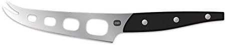 Osti 021 Cheese Knife (Black), Stainless Steel with Riveted Comfort Grip Handle, for Soft Cheeses, Also Suited for Chopping Herbs, Dishwasher Safe, Danish Design, one Unit of 24cm / 9.5IN