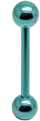 Titanium Tongue Bar 12mm Size Ice Blue Finish