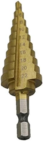 1pc HSS Titanium Coated Step Cone Drill Bit High Speed Steel Hex Step Drill Bits Hole Cutter Power Tools 4-22mm