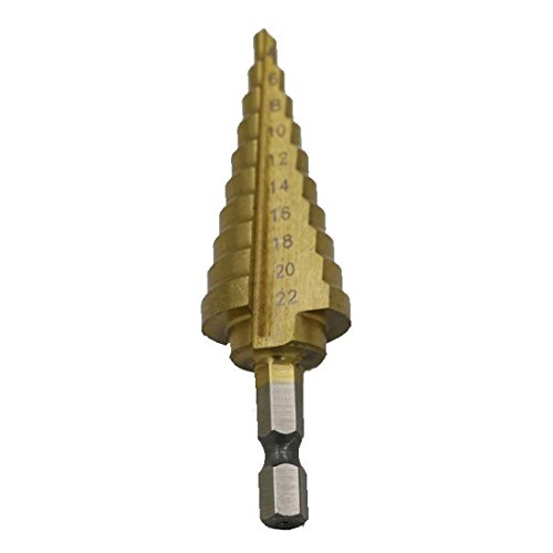 1pc HSS Titanium Coated Step Cone Drill Bit High Speed Steel Hex Step Drill Bits Hole Cutter Power Tools 4-22mm