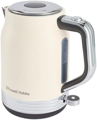 Russell Hobbs Bollitore Elettrico [1,7L, 2400W] Hanley Jasmine (Acciaio inox, Design vintage, Perfect Pour, Finestra acqua, Base 360°, Avvolgicavo, Coperchio pulsante, Risparmio energetico) 28640-70