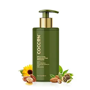 Coccoon Miraculous Sulphate Free Shampoo Women & Men|All Hair types|With Natural Actives Milk Protein & 5 Essential Hair Oils|Reduce Hair Fall & Repair Damaged Smooth,Silky & Stronger Hair|300ml