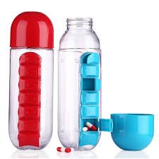 Dealcrox 2 in 1 Weekly Medicine 600ML Candy Pill Water Bottle Pill Box ORG RS.319 (54.00% Off) - Amazon