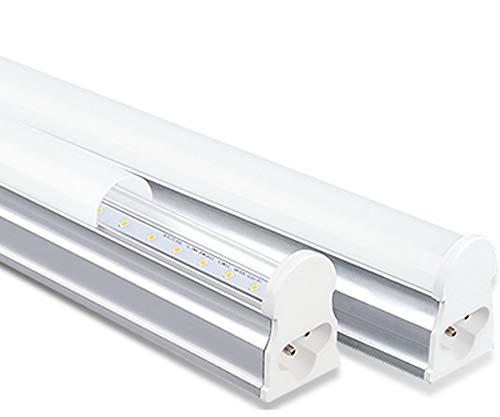 T5I60CW Tubo LED de 10W de 60cm con T5 Integrado, Paquete con 2 Unidades, Ahorro de Energía 6500K [Color Blanco Frío]