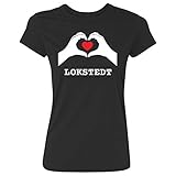 Premium Markenqualität JOllify Frauen T-Shirt LOKSTEDT G127 - Farbe: schwarz - Design 7: Hände Herz - Größe XXL 2XL