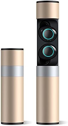 BLUEHUAF Rechargeable Box Wireless Bluetooth Headset Bluetooth 5.0 Waterproof And Dustproof Mini Ultra-Small Into The Earbud Hanging Ear Sport Invisible Running Ears,Gold