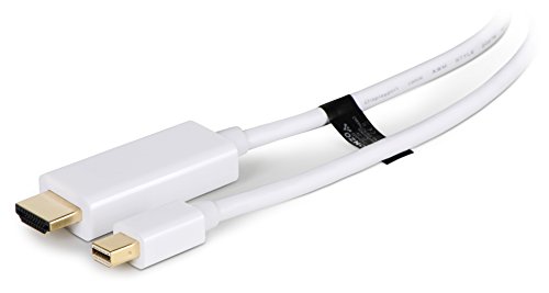 DONZO mini DisplayPort / DP Port 19 polig zu HDMI Stecker 2 m – weiß für Apple MacBook, MacBook Air, MacBook Pro, iMac, Mac mini und Mac Pro für den Anschluss an einen HDMI-Monitor, Beamer, LCD/TFT Monitor, LED oder Plasma-TV - 3