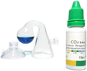 MR TRADERS CO2 Drop Checker Glass + Solution (Combo Pack)