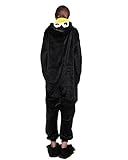 9fox Jumpsuit Tier Karton Fasching Halloween Kostüm Sleepsuit Cosplay Fleece-Overall Pyjama Schlafanzug Erwachsene Unisex Lounge Nachtwäsche S/M/L/XL (L, Pinguin) - 