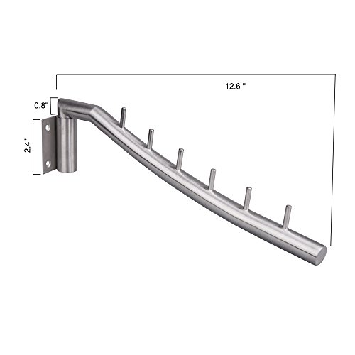 IMEEA® 12.6inch Gebürstete SUS304 Edelstahl – Wandkleiderlüfter Kann mit 6 Haken Schwingen (1-Stück) - 6