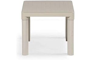 ALTIGASI Table basse, couleur taupe pour extérieur, modèle Tip en résine, dimensions 47 x 47 x 38 cm, fabriqué en Italie