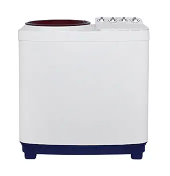 Lloyd 7.2 kg Semi-Automatic Top Loading Washing Machine (LWMS72LT, White and Opaque Red)