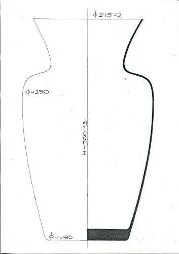 Vase hohe Glasvase übergroße Bodenvase Klarglas XXL Riesen Blumenvase, Windlicht Kristallglas grosse Öffnung 27 cm, Höhe 50 cm, mundgeblasen Oberstdorfer Glashütte - 6