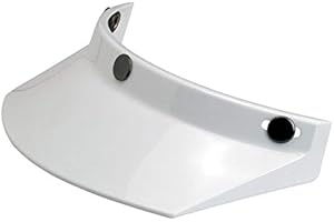 GZM Biltwell - Visera frontal para casco de moto con 3 botones, color blanco y blanco