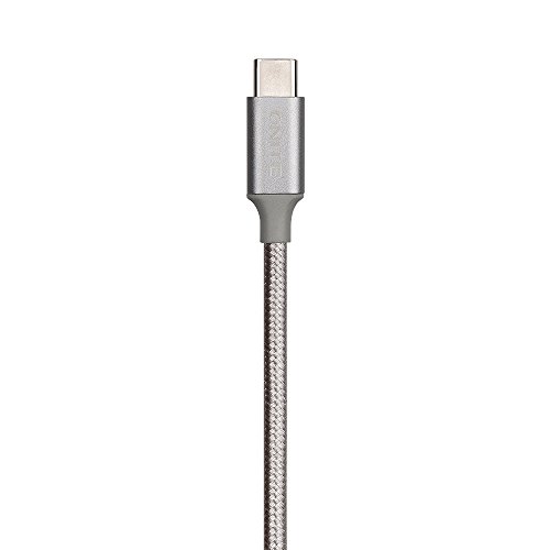Onite Geflochtene dauerhafte USB-Typ C bis C Neue MacBook Pro Ladekabel, Lenovo Yoga 910,HP Pavilion X2,Samsung Galaxy Tab S3 9.7,Asus ZenPad S8.0, zertifiziert Max bis 4.6A 87W 2M (Gray)