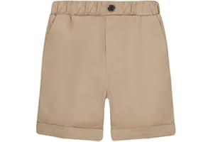 SMILORE Boys Elasticated School Shorts Kids Pull Up Summer School Uniform Shorts (NO ZIPS OR Hooks) for 3-12 Years