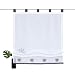 Produktbild NECOHOME Transparente Raffrollo 1er Pack Voile Stickerei Vorhang im Landhausstil Gardinen Deko für Schlaf-, Wohnzimmer oder Küche (Grau, 60x140cm)