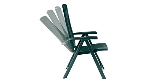 BEST Gartenmöbelset Kansas, 13-tgl., 6 Klappsessel, Tisch 145×95 cm, Kunststoff, grün grün - 5