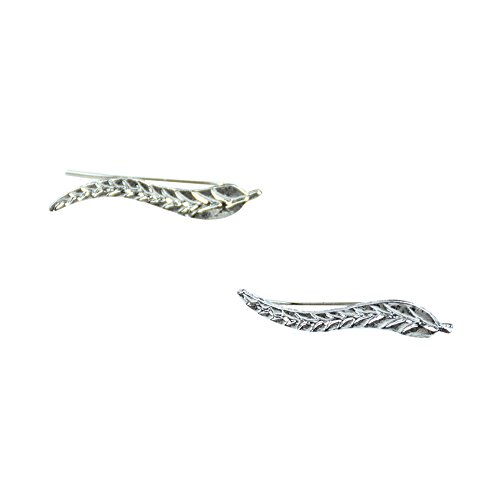 RUBOBUC Pendientes Colgantes de Gancho con Rayas Pendiente Largo Colgante Grande Joyería hipoalergénica Minimalista (Plata) (Silver)