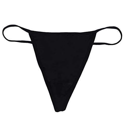 Merssavo Damen Schwarze Tangas String Höschen Spitzenunterwäsche mit Strass Blume - 5