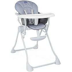 Chicco Pocket Meal - Trona ligera y compacta, para niños de 0 a 3 años, color gris (Nature)