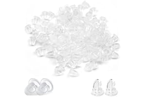 MenYiYDS - 150 pezzi Fermagli per Orecchini Ferma Orecchini in Gomma Gancio Orecchini a Pesce Proiettile Orecchini Clear Rubber Bullet Clutch Earring Safety Backs