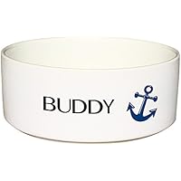 Cadouri - Keramik Hundenapf Futternapf Wassernapf mit Name deines Hundes (Anker) ❤︎ personalisiert ❤︎ - 1.300 ml