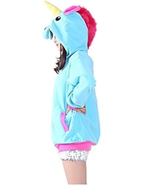 (VIELE FARBEN) Katara 1791 - Einhorn-Pulli, Süßes Sweatshirt mit Kapuze, witzige Jacke mit Nase, Ohren, Horn,...