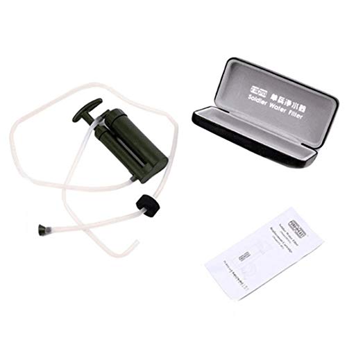 sdfghzsedfgsdfg Portable Water Filter Lightweight Water Purifier Outdoor Soldier Water Cleaner Hiking Camping Survival Emergency Set army green
